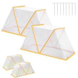 NIUBNKJ Foldable Garden Bed Cover 2PCS,Installation-Free Greenhouse Cover for Raised Garden Bed Plant Protector Net Cage Guard for Protecting Vegetables Rows (32×13×14in)