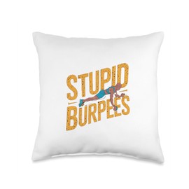 Stupid Burpees Funny Cardio Workout Exercise Throw Pillow