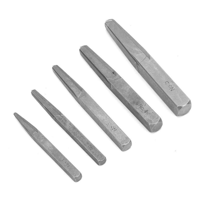 5Pcs Screw Extractor, Straight Fluted Screw Extractor Set, Broken Damaged