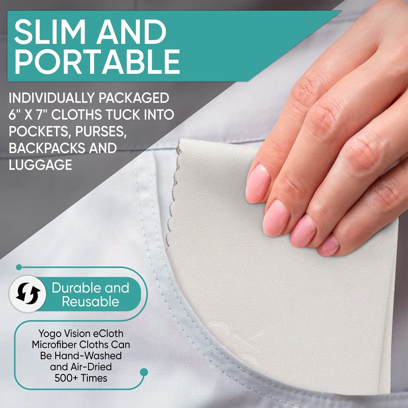 Microfiber Cleaning Cloth 12-Pack Individualy Packed (6"x 7") Glasses Cleaning