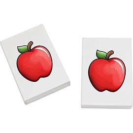 2 x 45mm 'Red Apple' Erasers/Rubbers (ER00022139)
