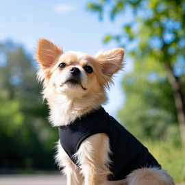 Winmany Summer Small Dog Tank Tops for Girls Boys Chihuahua Shih Tzu Pomeranian Shirts Vest (Black+Grey, L)