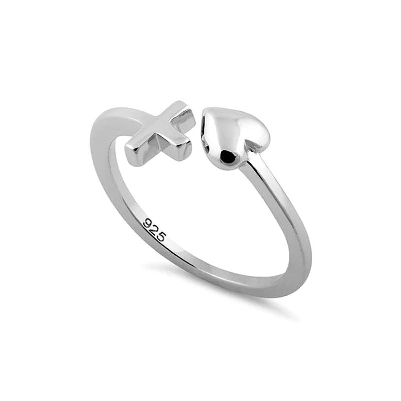 Heartbeat STERLING SILVER LOVE AND FAITH SYMBOL DEEP BLUE AND