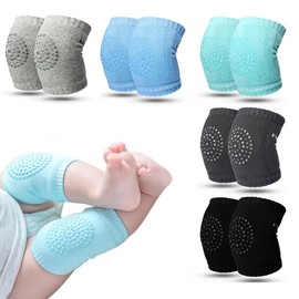 BDEPSTR 5 Pairs Baby Knee Pads for Crawling, Non-Slip Cotton Baby Knee Pads, Crawling Aid for Unisex Babies, Baby Knee Socks with Non-Slip Nubs