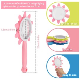 Pink Magnifying Glass Handheld Reading Magnifiers 10X for Reading, Exploring, Coins, Stamps, Map, Inspection (Pink)