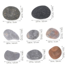 Gatuida 8PCS Hand-Painted DIY Painting Rocks for Boys and Girls Mixed Color Pebbles 3-5cm Creative Drawing Stones for Arts and Crafts Activities