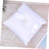 SHOWERORO Ceremony: 20x20cm Satin Ring Pillow Double Heart Buckle Wedding