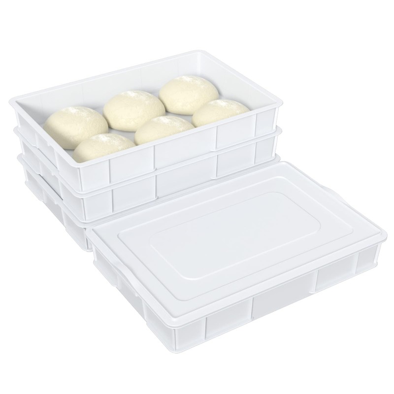 Afromy 4 Pack Stackable Dough Proofing Container with Lid, Plastic