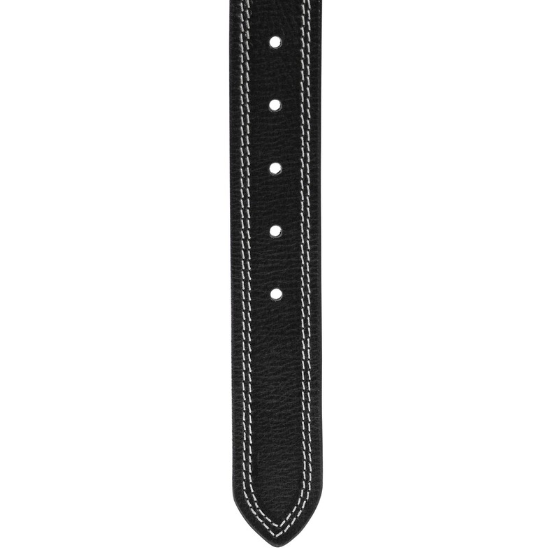 Harrys-Collection Men's Premium Leather Belt with Quilted Stitching, black