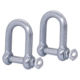 (Pack of 2) Galvanised Steel Shackles 16mm Shackle Clip with Pin D Ring Shackle Locks Heavy Duty Rigging (2 Pack 16mm)