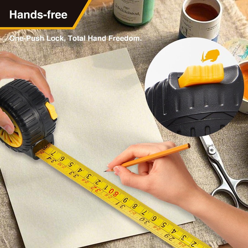 Tape Measure, Tape Measure 10 Ft, Auto Lock Feature, Inch/Metric