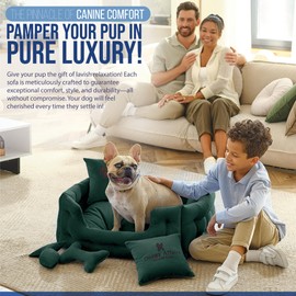 Doggy Affairs HandMade Luxury Dog Bed Medium Size Dog with Removable Washable Cover - Premium Fancy Dog Beds for Medium Dogs - Non Slip Pet Couch Bed, Deluxe Dog Sofa Bed