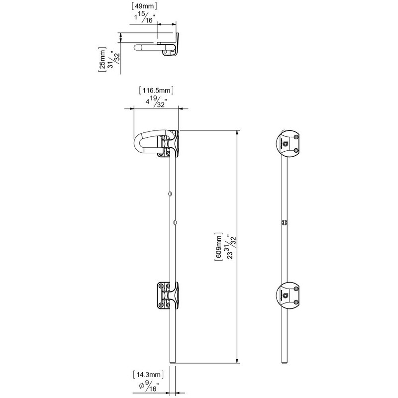 D&D Technologies QB224 Q-Bolt Drop Bolt, Padlockable with Padlock Storage