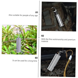 Sosoport 1pc Stainless Steel Whistle Whistles Black Whistle Emergency Whistle Headlight Gold Whistle Electric Whistle with Cover Double Vehicles Tin Bell Automatic Portable Thunderer Silver