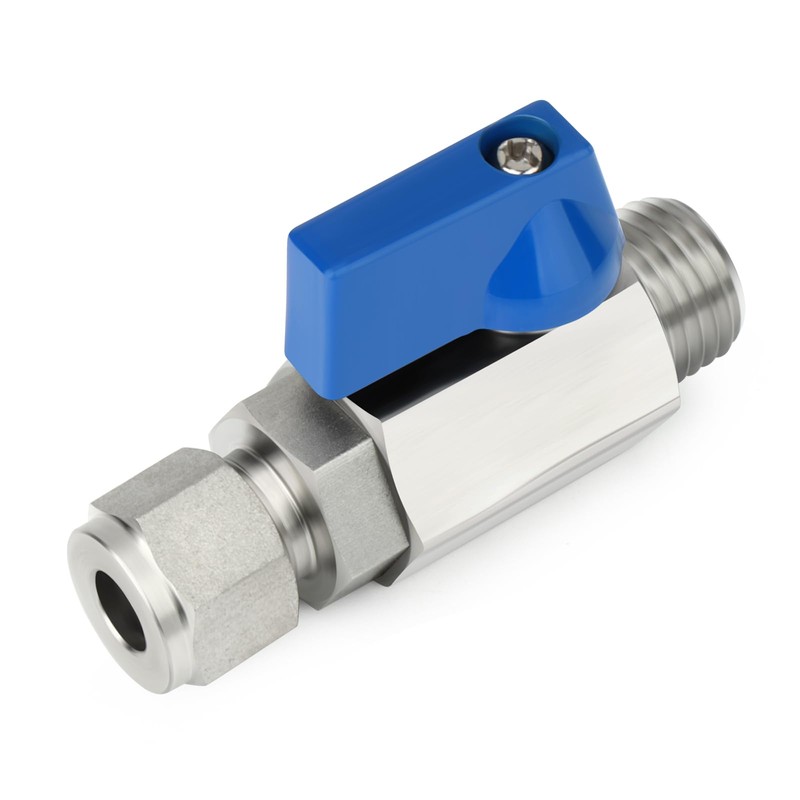 TAISHER 2PCS 304 Stainless Steel Compression Mini Ball Valve Shut