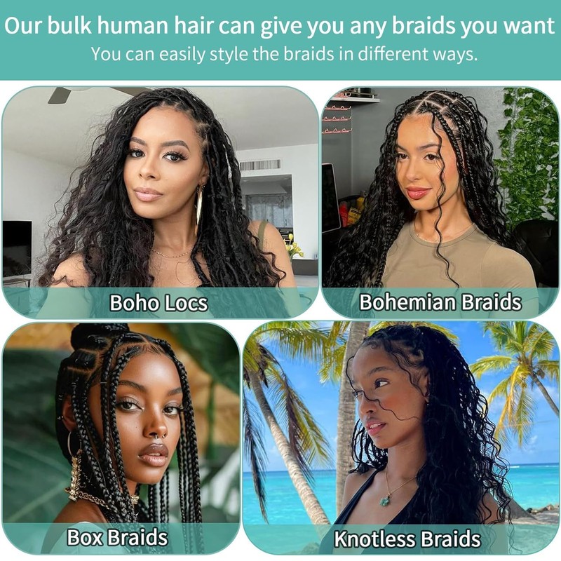 Human Braiding Hair for Boho Braids Human 110g 20 Inch