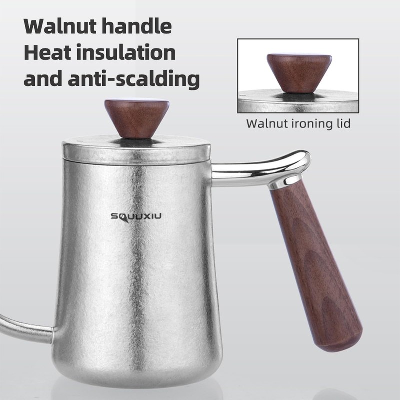 SOUUXIU Titanium Coffee Pot 300ml Folding Handle Gooseneck with Spout