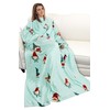 Catalonia Christmas Print Wearable Blanket with Sleeves and Pocket, Cozy
