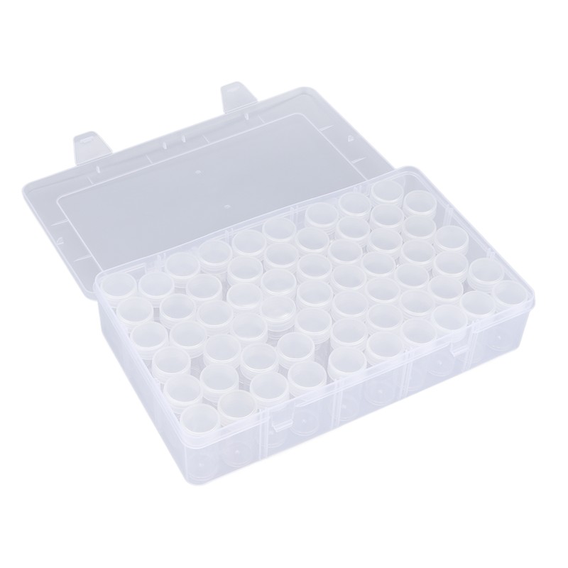 60pcs Diamond Painting Storage Containers Portable Plastic Bead Storing Bottle