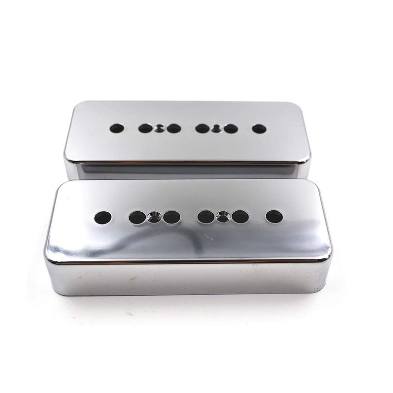 Chrome P90 Humbucker Pickup Covers for Electric Guitars Set of