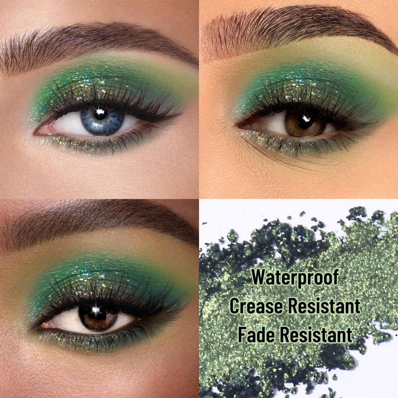 UCANBE Glass Single Eyeshadow Palette, Highly Pigmented Glitter Eye Shadow