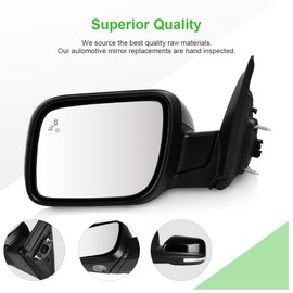 SCITOO Driver Side View Mirror Compatible with 2016-2019 For Ford For Explorer Heated | Blind Spot Detection |Turn Signal And Puddle Light 9Pins Left Outside Exterior Mirror GB5Z-17683-TA
