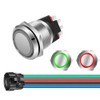 GUUZI 12V-24V/10A Momentary Push Button NO/NC, Waterproof, Green/Red LED Light,