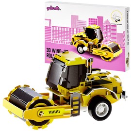 qollorette Wind-up Toy 3D Puzzle Construction Vehicles Children Road Roller Construction Vehicles Toy Wind-up Car Educational Games for Children Boys and Girls