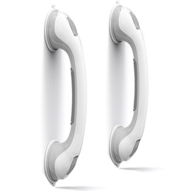 AirTight® Grab Bars for Bathtubs and Showers, (2pack) 16Inch Shower Handle Elderly Suction Bathroom Safety Seniors