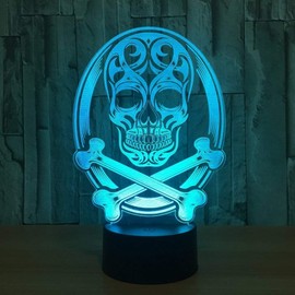 HPBN8 Ltd 3D Schädel Lampe USB Power Fernbedienung 7/16 Farben Amazing Optical Illusion 3D wachsen LED Lampe Formen Kinder Schlafzimmer Geburtstagsgeschenke Geschenk Nacht Licht.