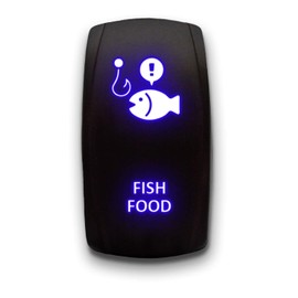 Fish Food - Blue - STARK 5-PIN Laser Etched LED Rocker Switch Dual Light - 20A 12V ON/Off