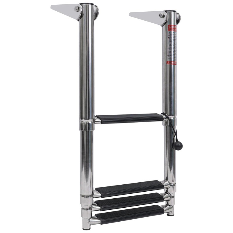 YACHARIES Boat 4 Step Ladder 316 Stainless Steel Folding Ladde,