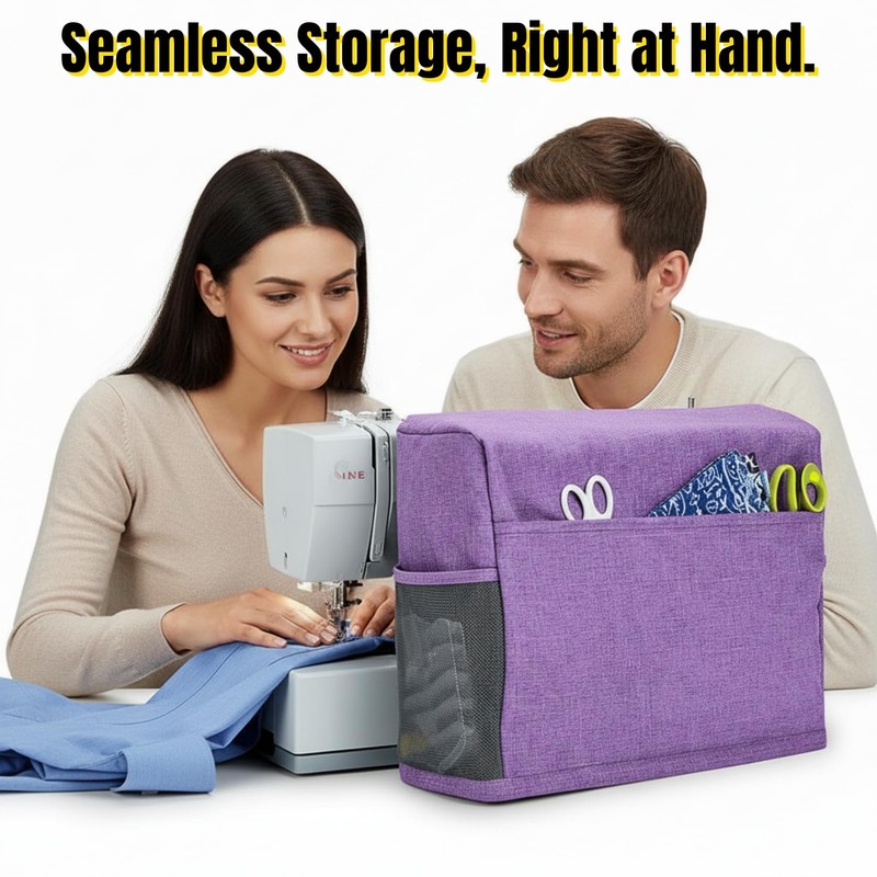 Voyboced Sewing Machine Cover with 4 Storage Pockets, Foldable and