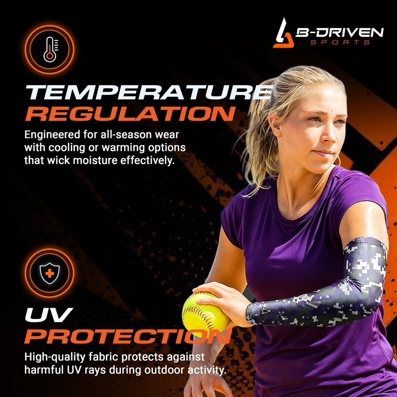 B-Driven Sports Premium Pro-Fit Compression Arm Sleeve for Men &