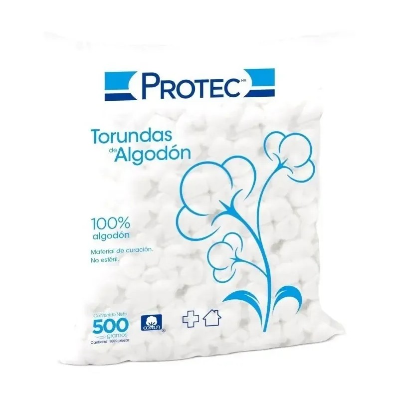 Torundas de Algodón Protec, Pack con 1000 Unidades