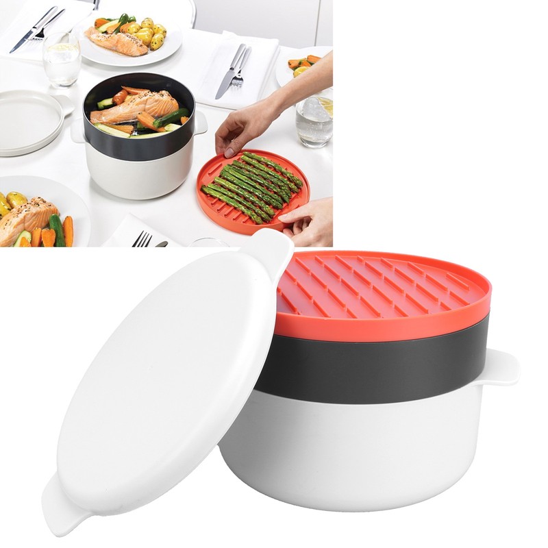 Multifunctional Round Rice Steaming Box Microwave Oven Special Lunch Box