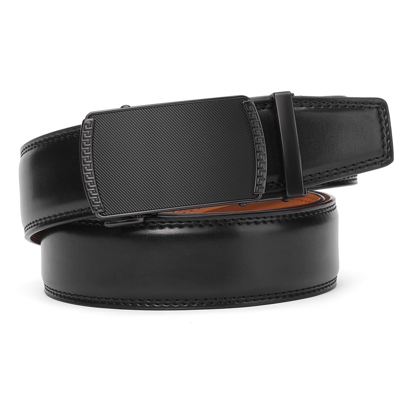 SENDEFN Men's Leather Belt, Ratchet Automatic Buckle for Men, Business