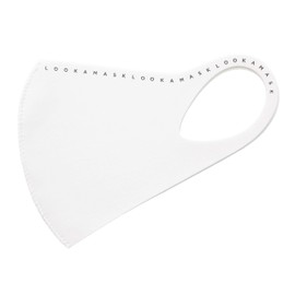 LOOKA | Protective Fashion Air Mask | Washable and Reusable | Comfortable | LONG BLACK LOGO WHITE (Medium)