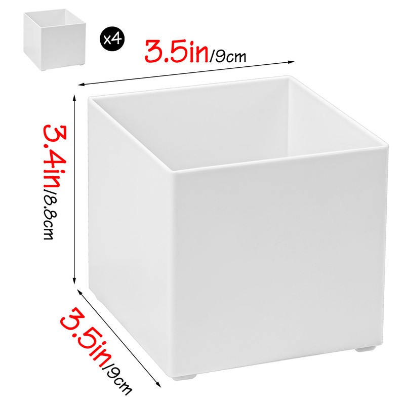 DODAMOUR Plastic Cube Storage Boxes Set, Square Organizer Bins for