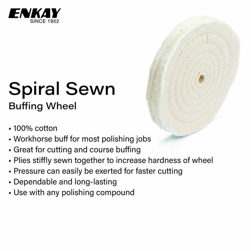 ENKAY - 6" Spiral Sewn Buffing Wheel