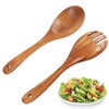 2 Pieces Wood Salad Servers for Nonstick Cookware Kitchen Wooden