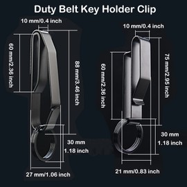 Paifeancodill 2 Pcs Duty Belt Key Holder Clip, Tactical Stealth Key Ring Holder Special for Police and Fire Agencies, Belt Key Holder Clip Double Side Quick Release Key Holder with Detachable Keyring