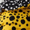 CLOTHKNOW Dark Yellow King Comforter Set 3Pcs Black Dot Bedding