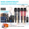 ZERFUN 4 Rechargeable Wireless Microphones, Pro Handheld Cordless Mics System
