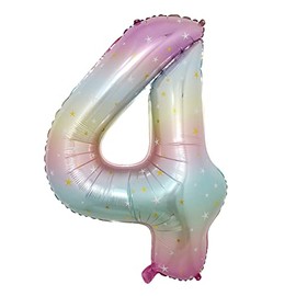 40 inch Rainbow Star Gradient Colorful Big Size Number Foil Helium Balloons Birthday Party Celebration Decoration Large globos (40 inch Rainbow Star 4)