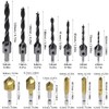 GYSRXS 23 Piece Countersink Drill Bit Set 6×Countersink 7×Trend Drill