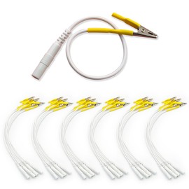 24pcs TENS Wire Cable Clip - BesCable Electrode Leader Wires with Alligator Clips for TENS Unit Physiotherapy Machine - 2.0mm Pin Female to Alligator Clip Cable Cord