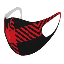 Smakore 004227 Design Mask, Set of 2, Polyester, Washable, Cloth Mask, Unisex, Checkered Border Plaid, Red, Black