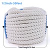 White Cotton Rope 1/2 inch Rope x 50ft Natural Twisted