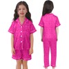 SWOMOG Kid's Silk Pyjamas 3 Piece Girls Boys Satin Pyjamas